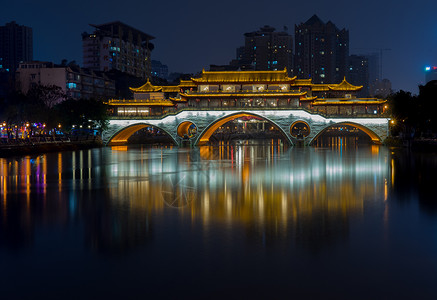 成都九眼桥夜景背景图片