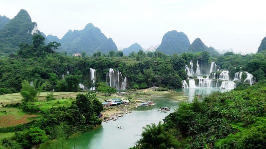 德天跨国大瀑布广西德天瀑布背景