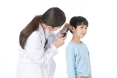 儿童体检耳道检查背景图片