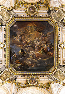 巴洛克风西班牙马德里皇宫顶部壁画背景