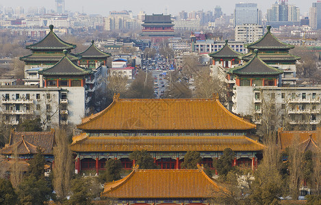 北京景山北京中轴线背景