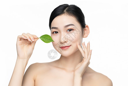 绿色天然女性护肤背景图片