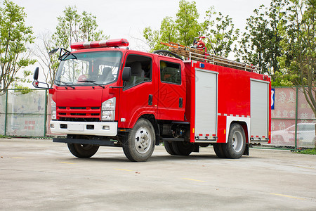 火警119整装待发的消防车背景