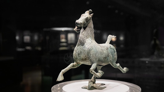 历史展览甘肃省博物馆铜奔马背景