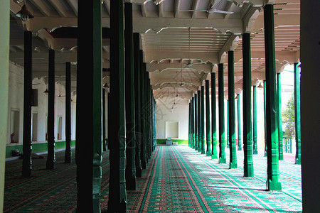 伊斯兰的新疆喀什艾提尕尔清真寺背景