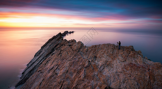 风光摄影师海岸风光背景