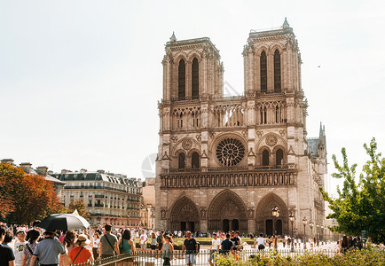 法国巴黎圣母院外观图片素材