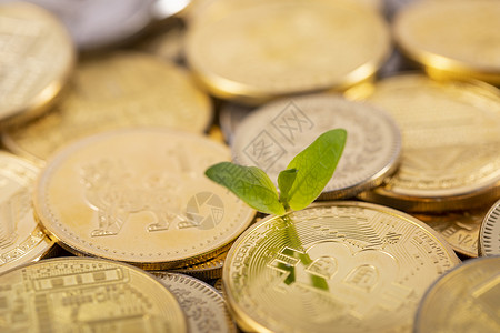 绿色金币素材投资理财背景