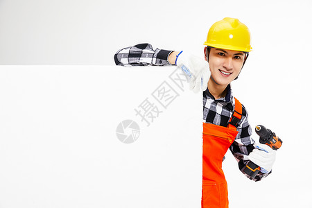 保护性建筑男性维修工人背景