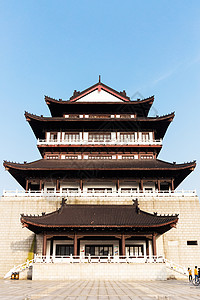 古楼中式建筑古风元素背景图片