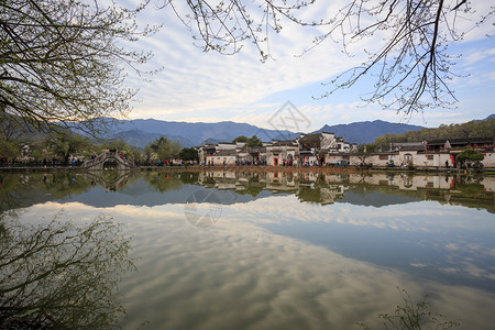 宏村风光背景图片