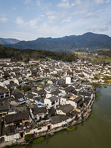 航拍宏村背景图片