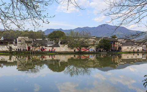 宏村风光背景图片