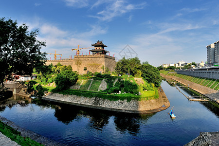 西安护城河自然风光背景