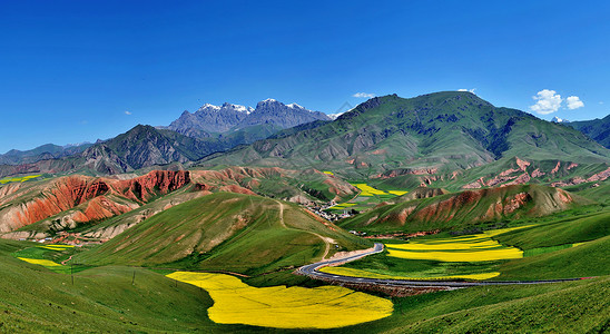 祁连山冰川自然风光背景