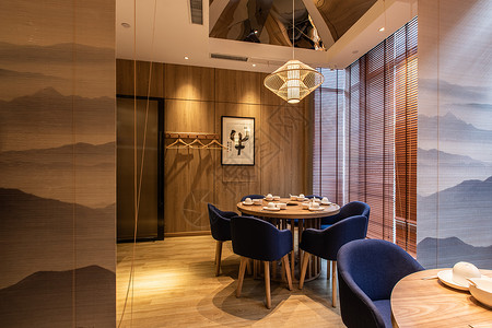 日式餐厅空间设计背景图片