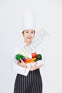 美女厨师纯黑白女素材高清图片