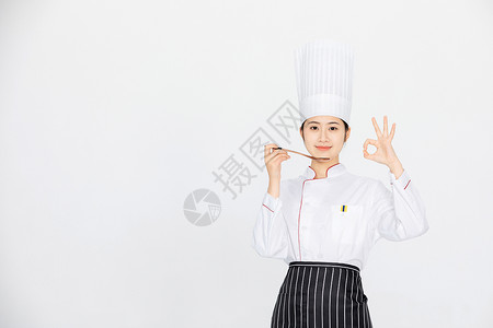 美女厨师背景图片