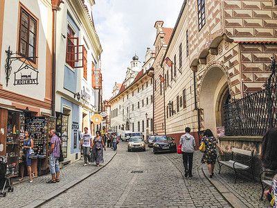 克鲁姆洛夫的街道背景图片