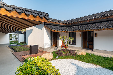 日式庭院背景图片