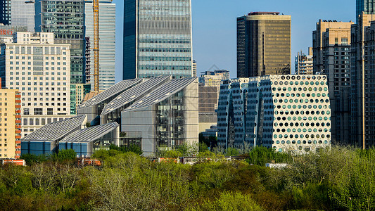 公办室北京现代建筑背景