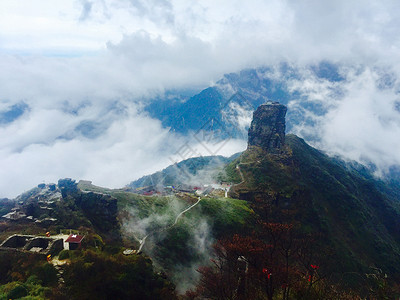 梵净山索道梵净山背景