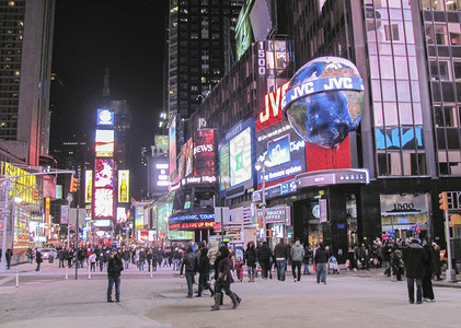 纽约街景纽约地标时代广场夜景背景
