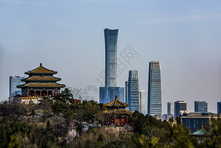 新旧交融的北京背景图片