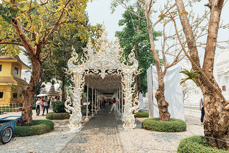 泰国清迈旅游景点泰国白庙旅游景点背景