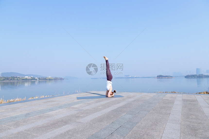 女性瑜伽晨练图片