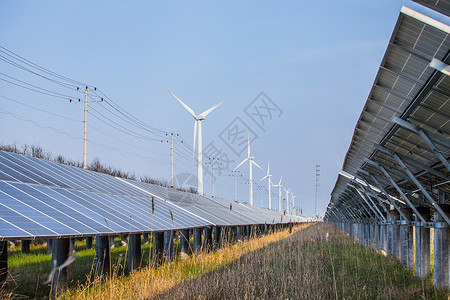 风力太阳能发电太阳能发电板背景