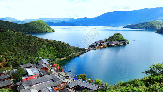 滇云南泸沽湖风光背景