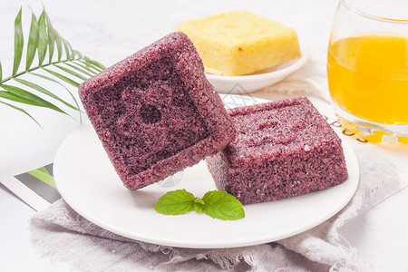 手工紫薯糕手工蛋糕海绵糕高清图片
