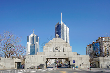 天津外国语大学天津大学校门背景