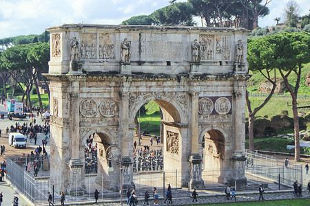 门古代罗马君士坦丁凯旋门背景