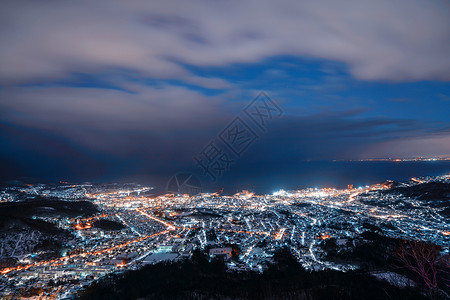 北海道小樽夜景背景图片