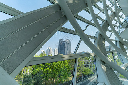 写字楼玻璃窗北京凤凰国际传媒中心内景背景
