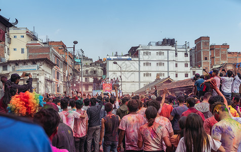 2019年尼泊尔洒红节高清图片