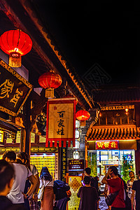 成都锦里夜景背景图片