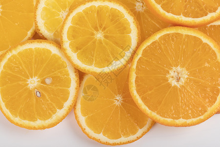 白底圆形素材橙子背景