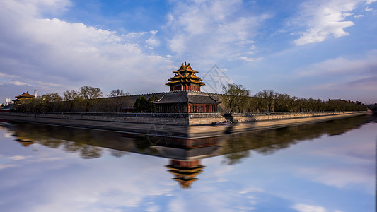 北京紫禁城角楼的古建筑背景图片