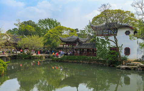 苏州著名旅游景点拙政园背景图片