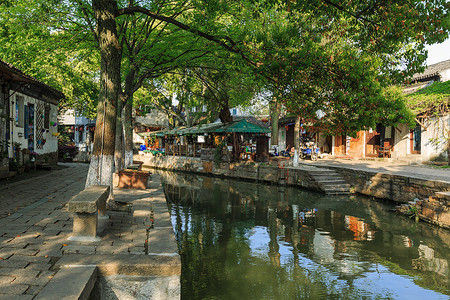 江苏著名旅游景点同里古镇背景图片