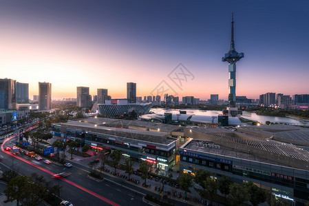 城建大厦沿海城市盐城背景