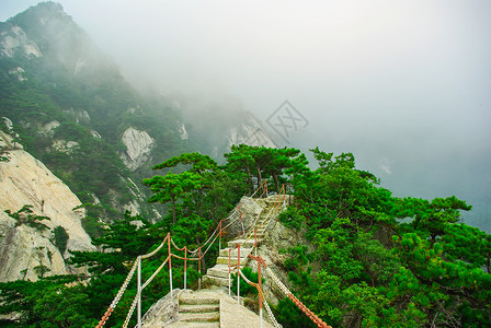 有雾路大别山天堂寨景区风光背景