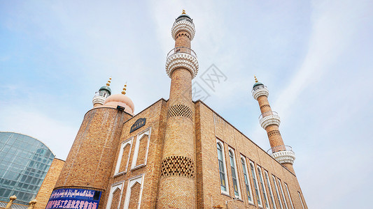 新疆清真寺新疆乌鲁木齐二道桥清真寺背景