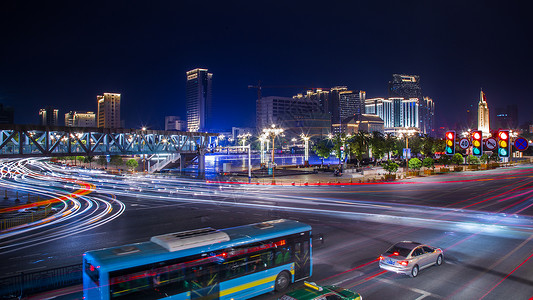 南昌八一路夜景背景图片