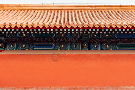 琉璃瓦建筑北京故宫紫禁城城墙背景