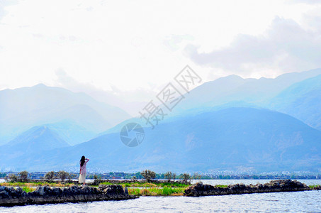 大理镇海舌公园风光背景