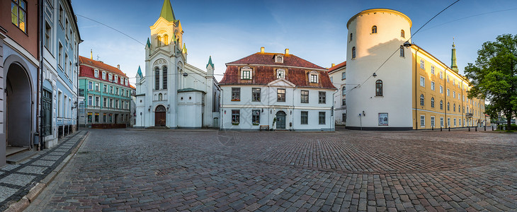 拉脱维亚首都里加城市建筑全景图图片